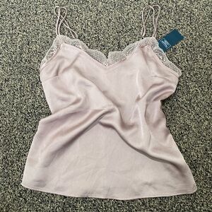 NWT Abercrombie & Fitch Women’s Lace Satin Lingerie tank top adjustable Cami Top